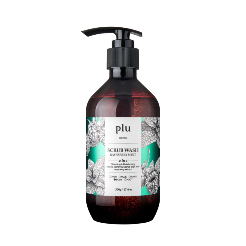 plu 2i in 1 Body Scrub Wash Raspberry Mint 500gm